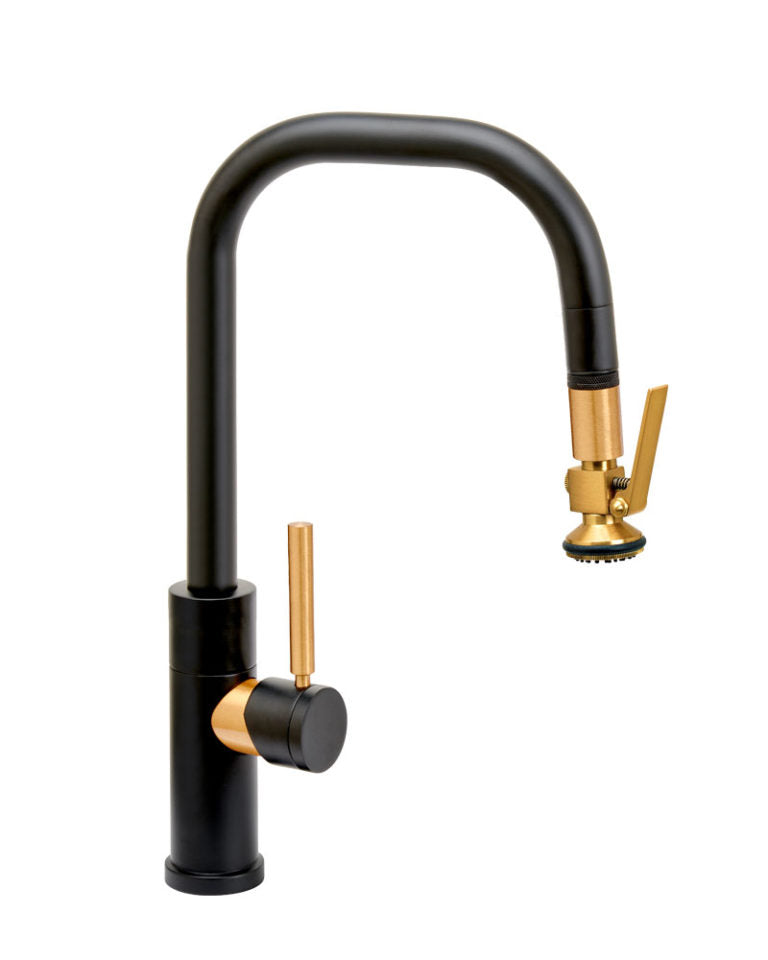 Waterstone 10390-3 Fulton Modern Prep Size Plp Pulldown Faucet - Angle Spout - Lever Sprayer - 3 Pc. Suite