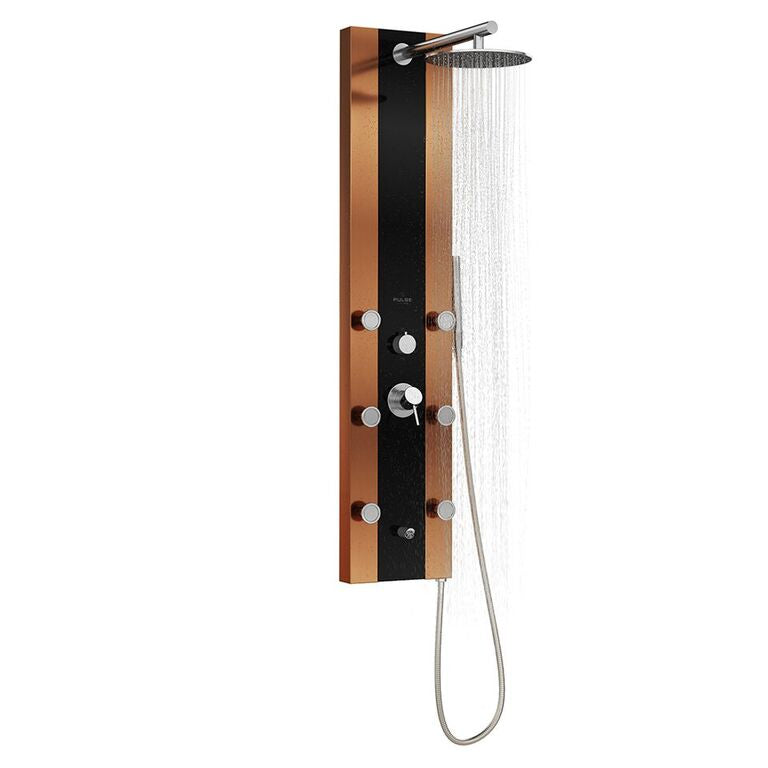 Pulse 1049B-BN Rio ShowerSpa Tough Glass Shower Panel Black Stainless Steel