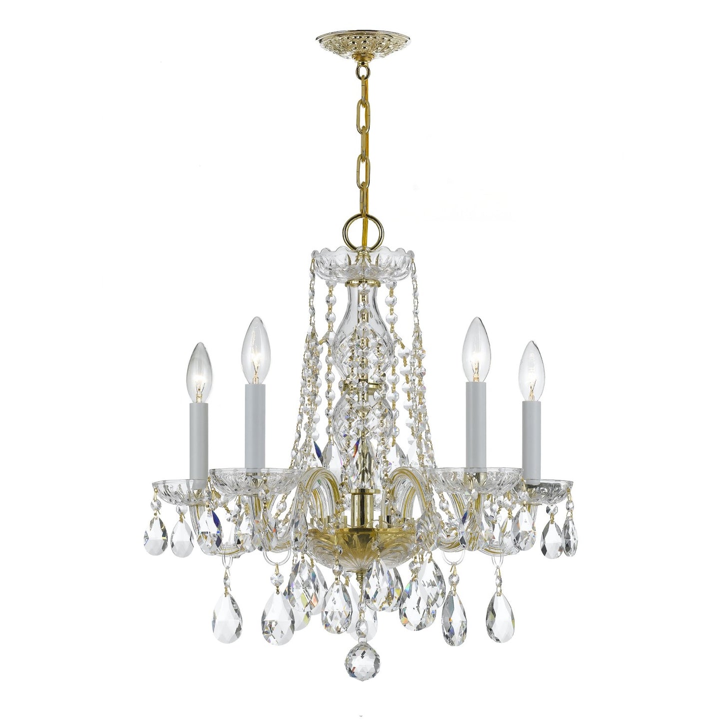 Crystorama 1061-CL-MWP Traditional Crystal 5 Light Hand Cut Crystal Mini Chandelier