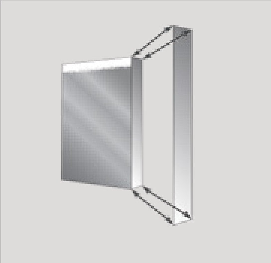 Sidler 11.00364.000 Decoro Bathroom Cabinet Do Side Mirror Kit H36-D4