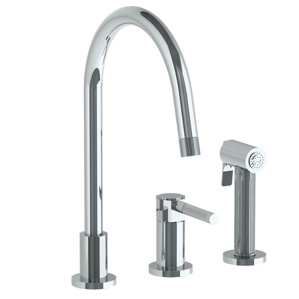 Watermark 111-7.1.3GA-SP4V Deck Mounted 3 Hole Gooseneck Kitchen Set - Includes Side Spray - Parent