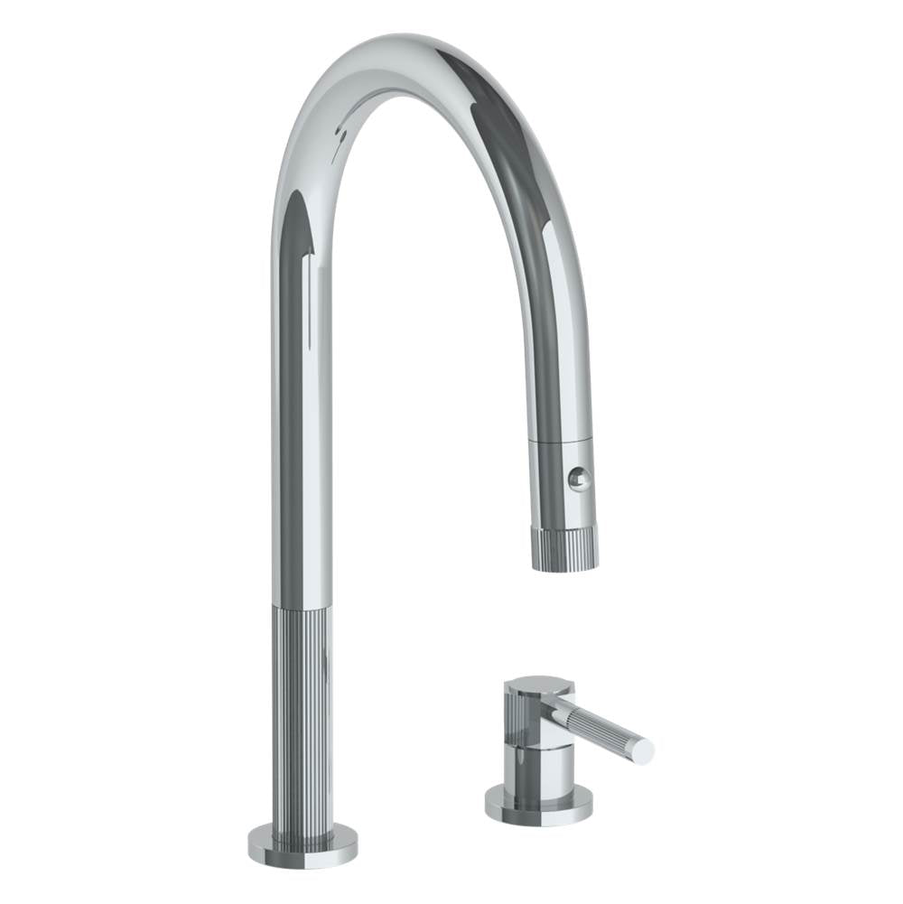 Watermark 111-7.1.3PG2-SP4V Deck Mounted 2 Hole Gooseneck Kitchen Faucet With Pull Down Spray - Parent