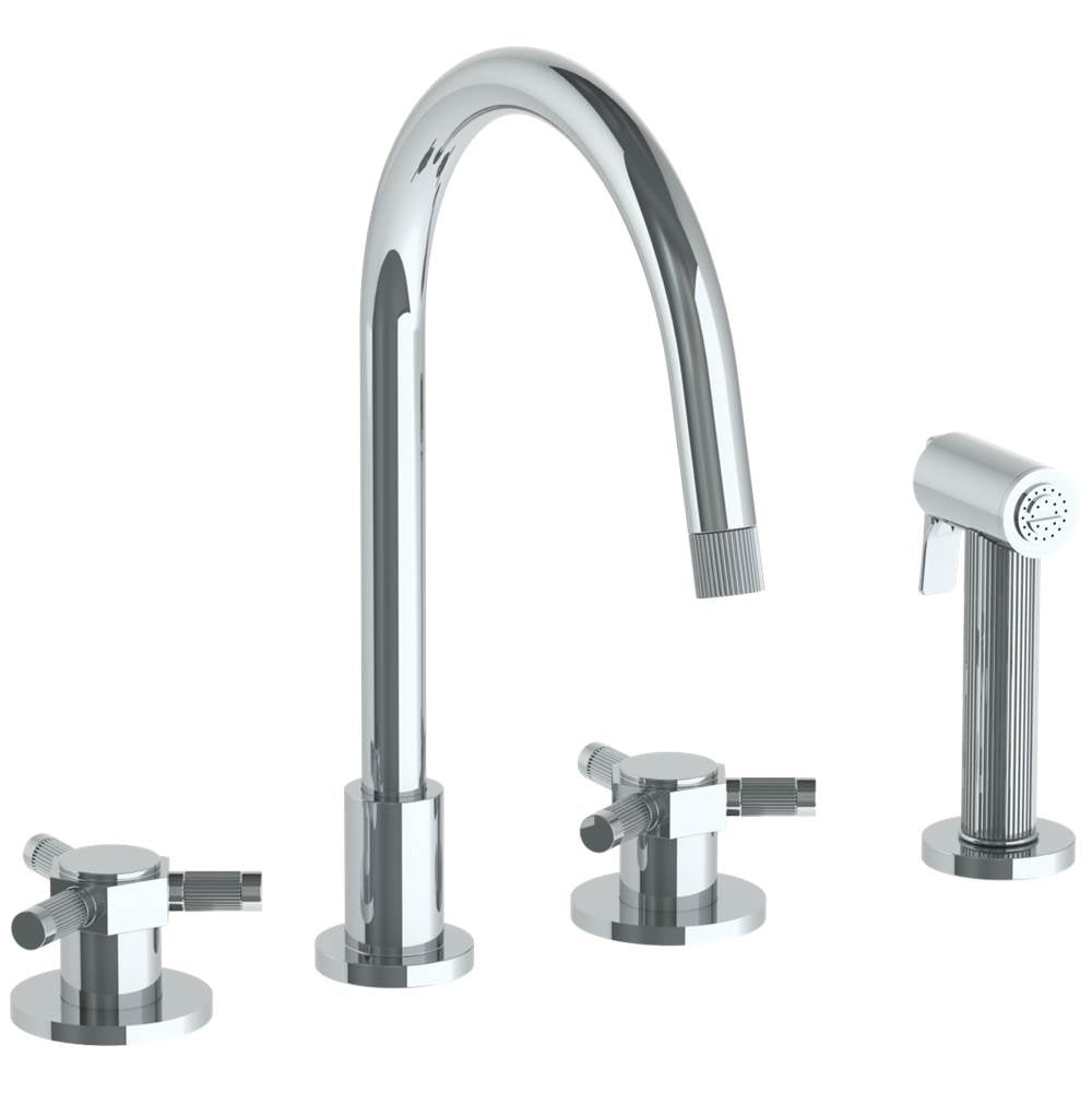 Watermark 111-7.1G-SP5 Deck Mounted 4 Hole Gooseneck Kitchen Set - Includes Side Spray - Parent