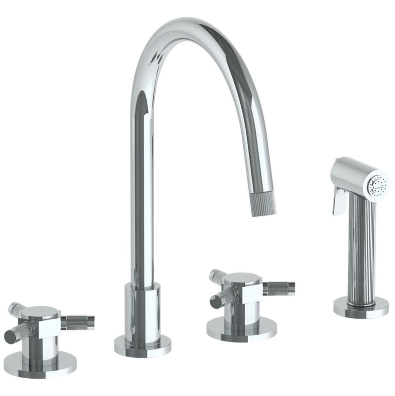 Watermark 111-7.1G-SP5 Deck Mounted 4 Hole Gooseneck Kitchen Set - Includes Side Spray - Parent
