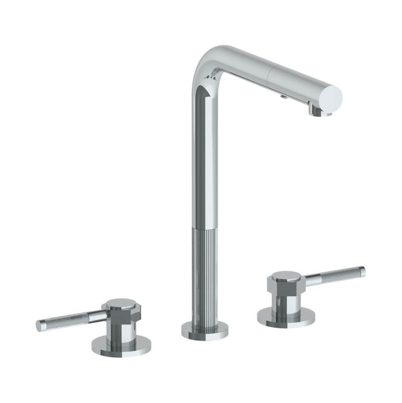 Watermark 111-7P1-SP4 Deck Mounted 3 Hole Square Top Kitchen Faucet With Pull Out Spray - Parent