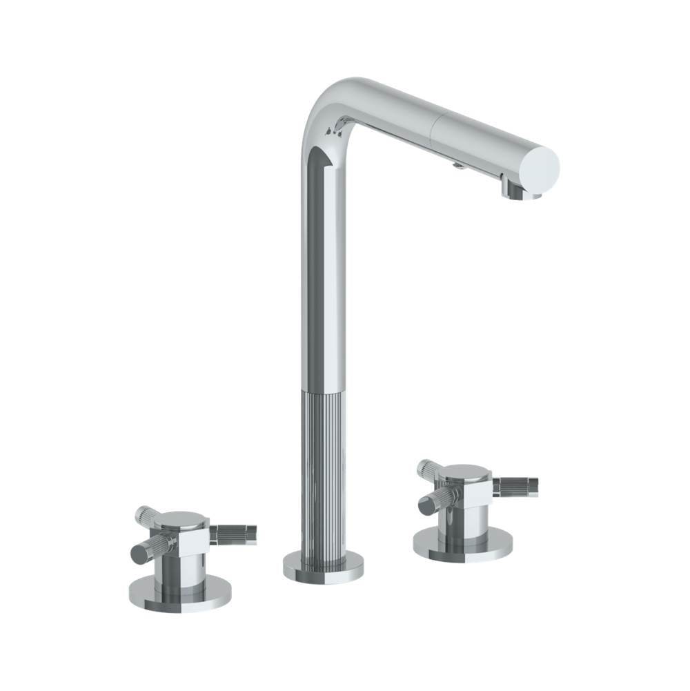 Watermark 111-7P1-SP5 Deck Mounted 3 Hole Square Top Kitchen Faucet With Pull Out Spray - Parent