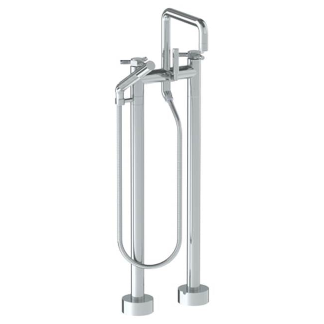 Watermark 111-8.26.3-SP5 Sutton Floor Standing Squre Top Exposed Bath Set W/ Hand Shower