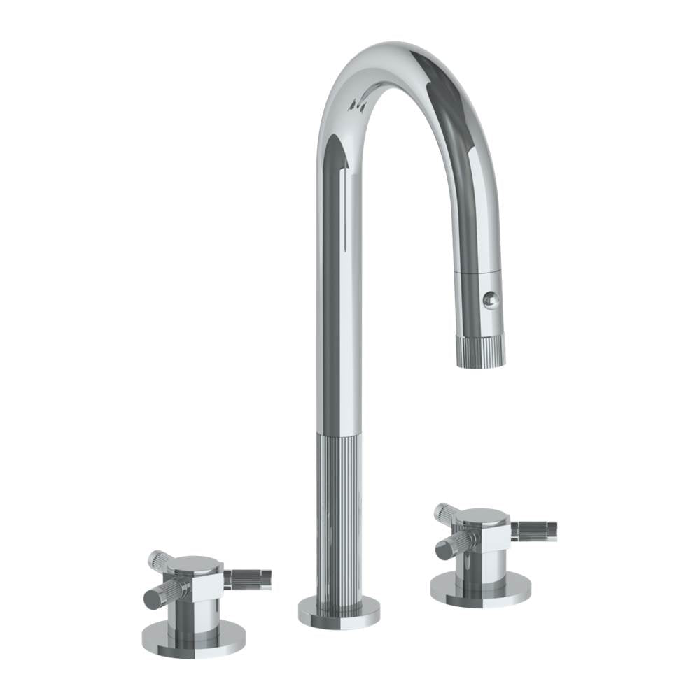 Watermark 111-9PG4-SP5 Deck Mounted 3 Hole Gooseneck Prep Faucet With Pull Down Spray - Parent