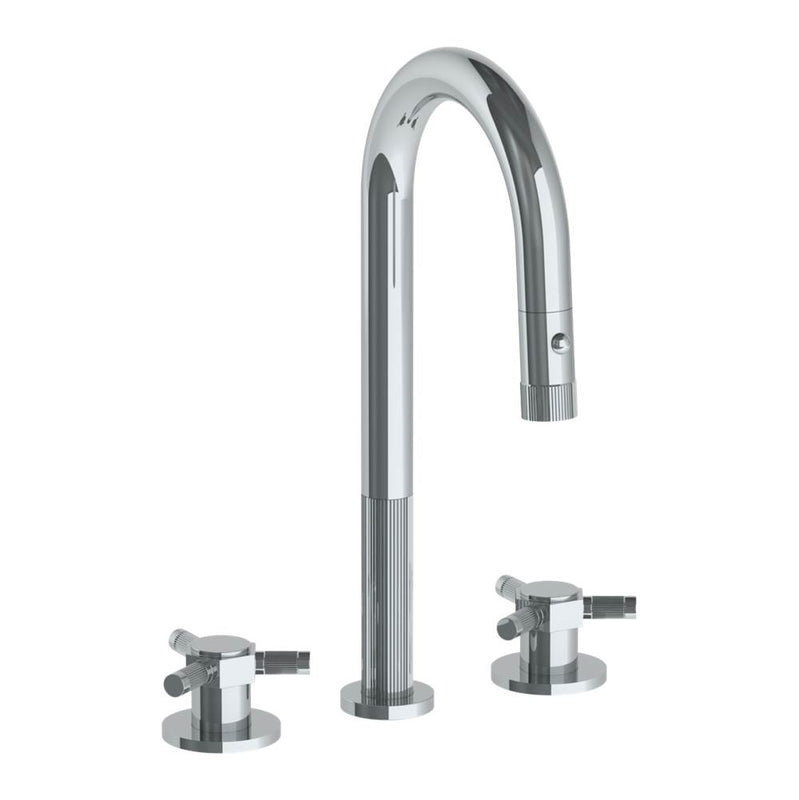Watermark 111-9PG4-SP5 Deck Mounted 3 Hole Gooseneck Prep Faucet With Pull Down Spray - Parent