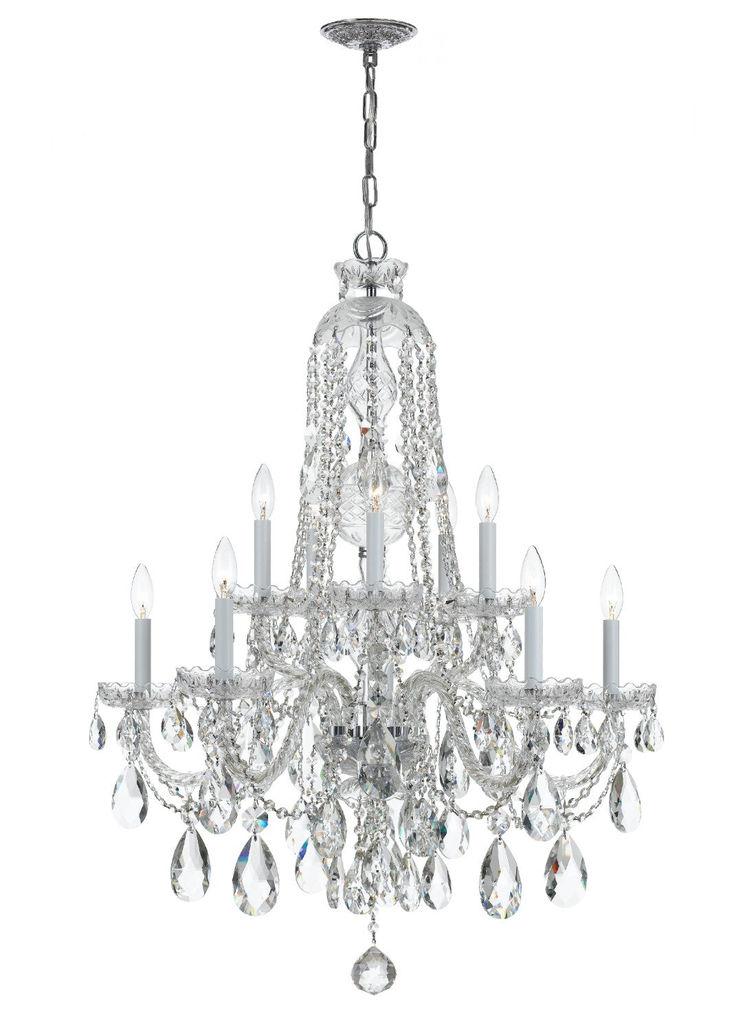 Crystorama 1110-CL-MWP Traditional Crystal 10 Light Hand Cut Crystal Chandelier - Parent