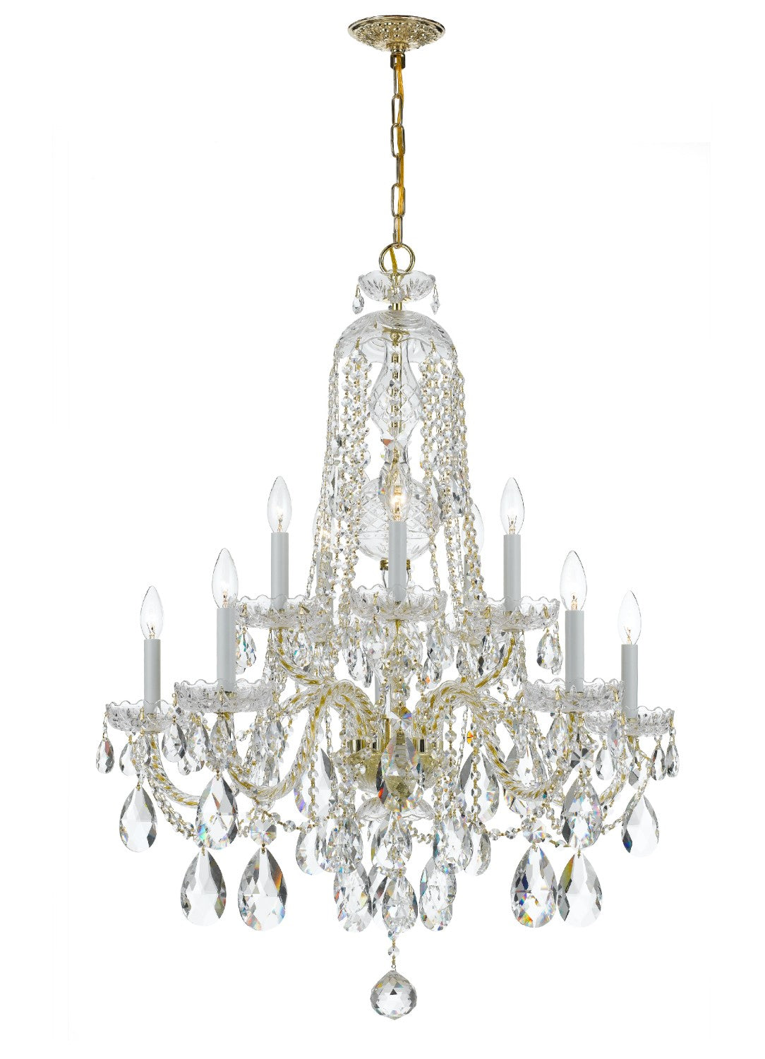 Crystorama 1110-CL-S Traditional Crystal 10 Light Swarovski Strass Crystal Chandelier