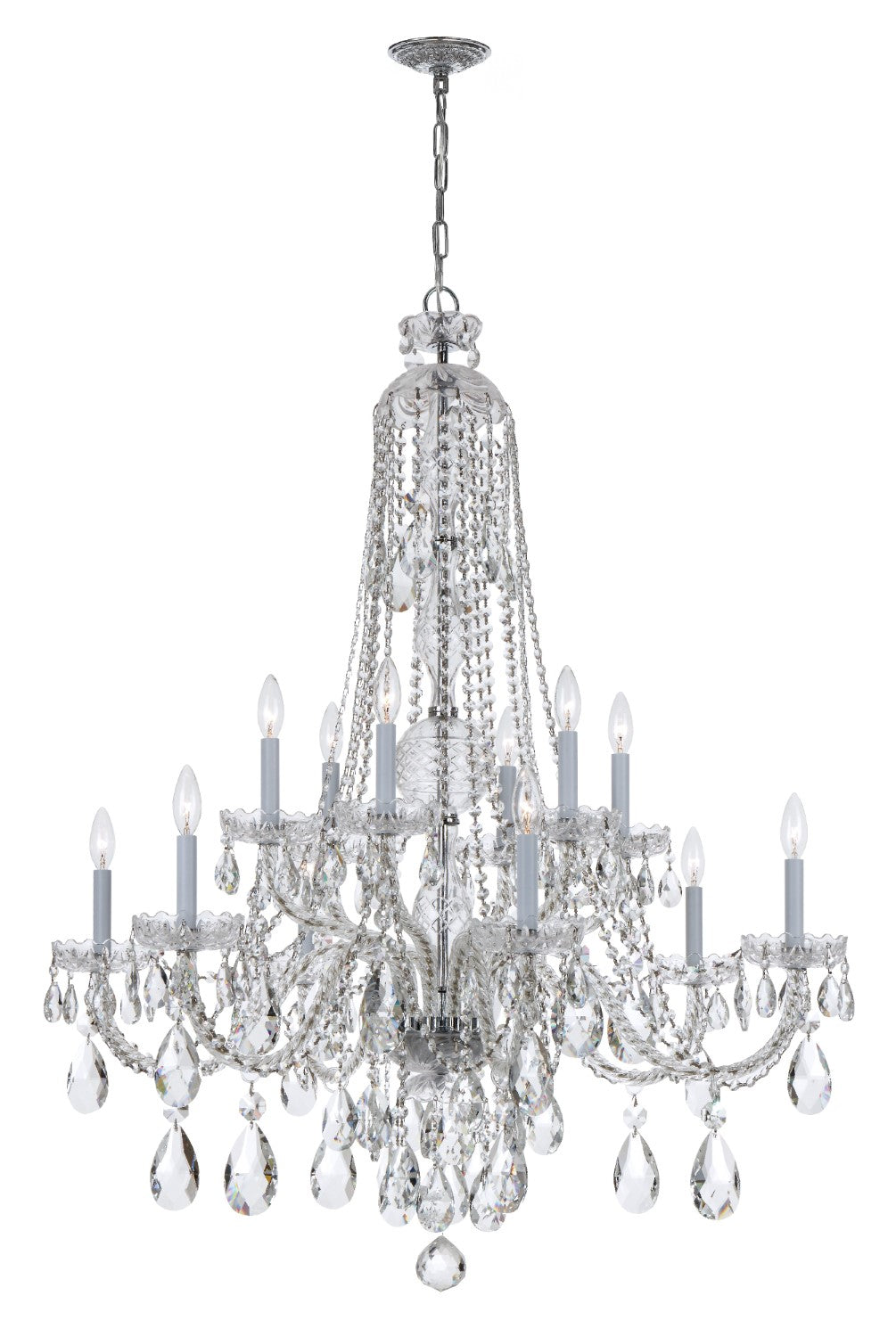 Crystorama 1112-CL-S Traditional Crystal 12 Light Swarovski Strass Crystal Chandelier - Parent