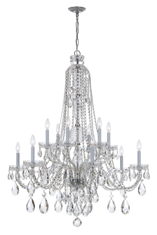 Crystorama 1112-CL-S Traditional Crystal 12 Light Swarovski Strass Crystal Chandelier - Parent