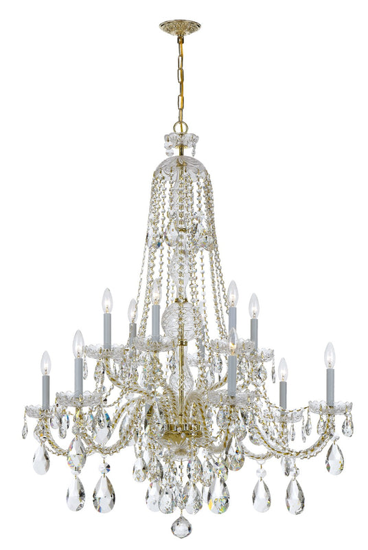 Crystorama 1112-CL-MWP Traditional Crystal 12 Light Hand Cut Crystal Chandelier