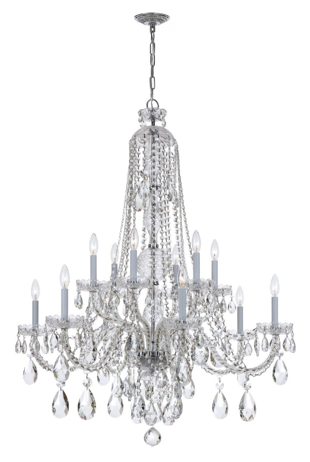 Crystorama 1114-CL-MWP Traditional Crystal 12 Light Hand Cut Crystal Chandelier - Parent