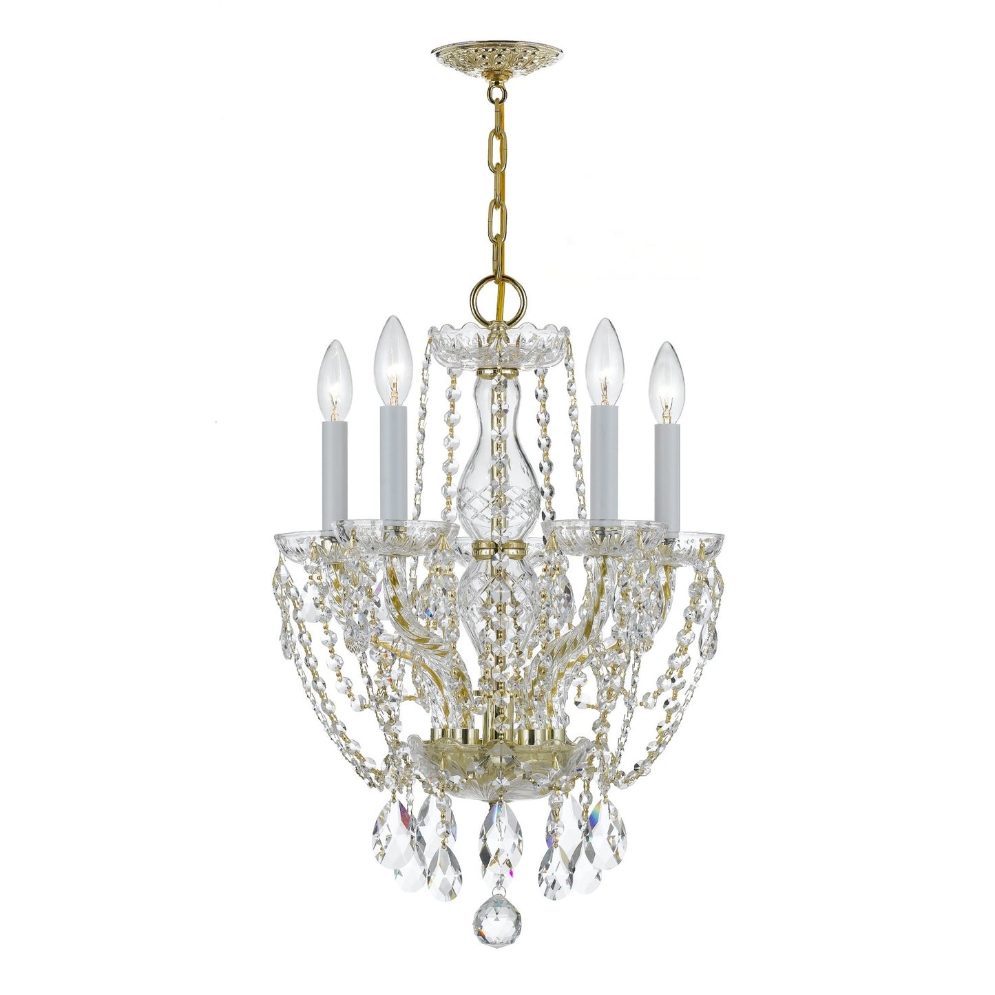 Crystorama 1129-CL-MWP Traditional Crystal 5 Light Hand Cut Crystal Mini Chandelier