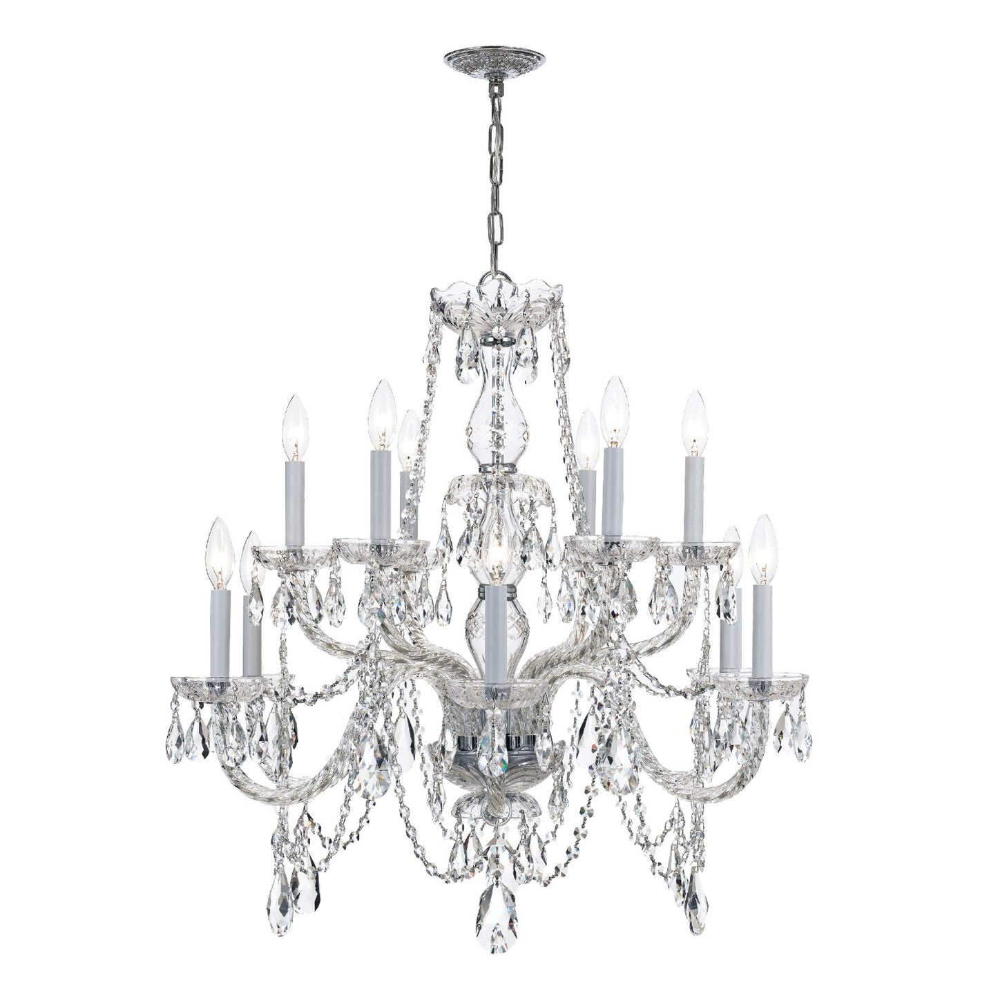Crystorama 1135-CL-S Traditional Crystal 12 Light Swarovski Strass Crystal Chandelier - Parent
