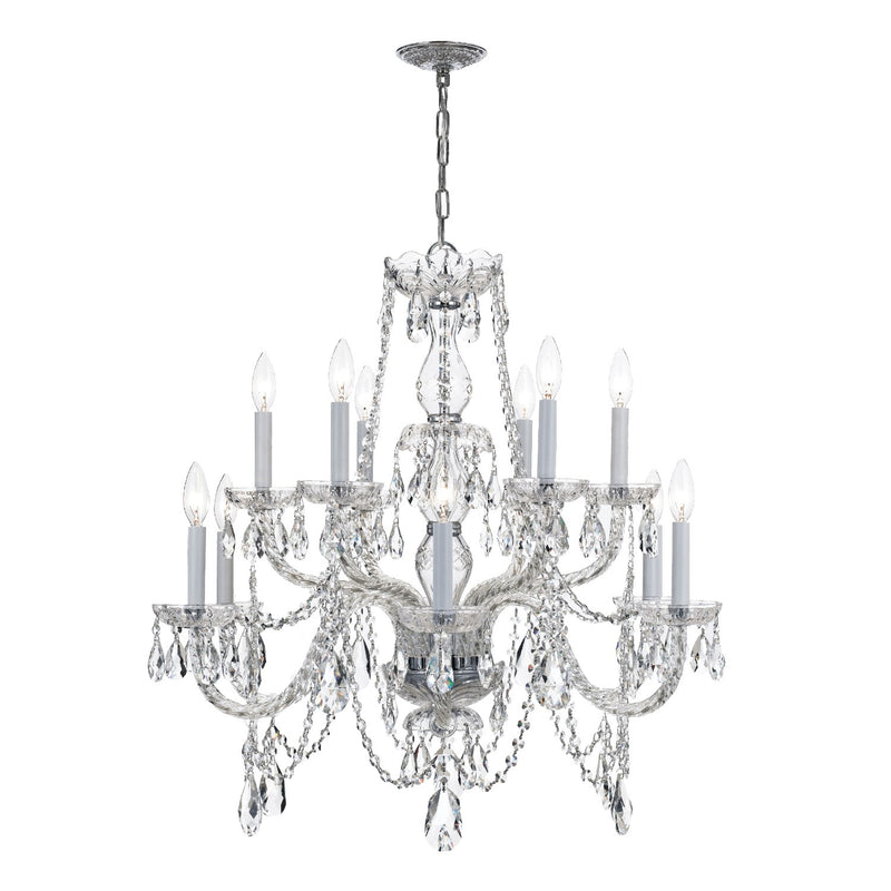 Crystorama 1135-CL-S Traditional Crystal 12 Light Swarovski Strass Crystal Chandelier - Parent