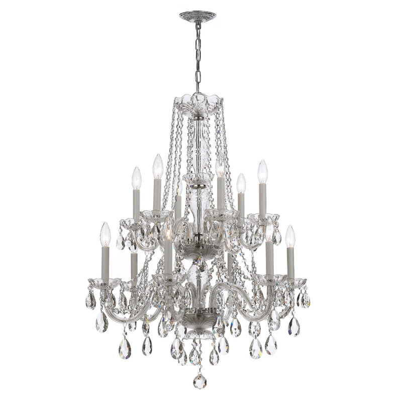 Crystorama 1137-CL-S Traditional Crystal 12 Light Swarovski Strass Crystal Chandelier - Parent