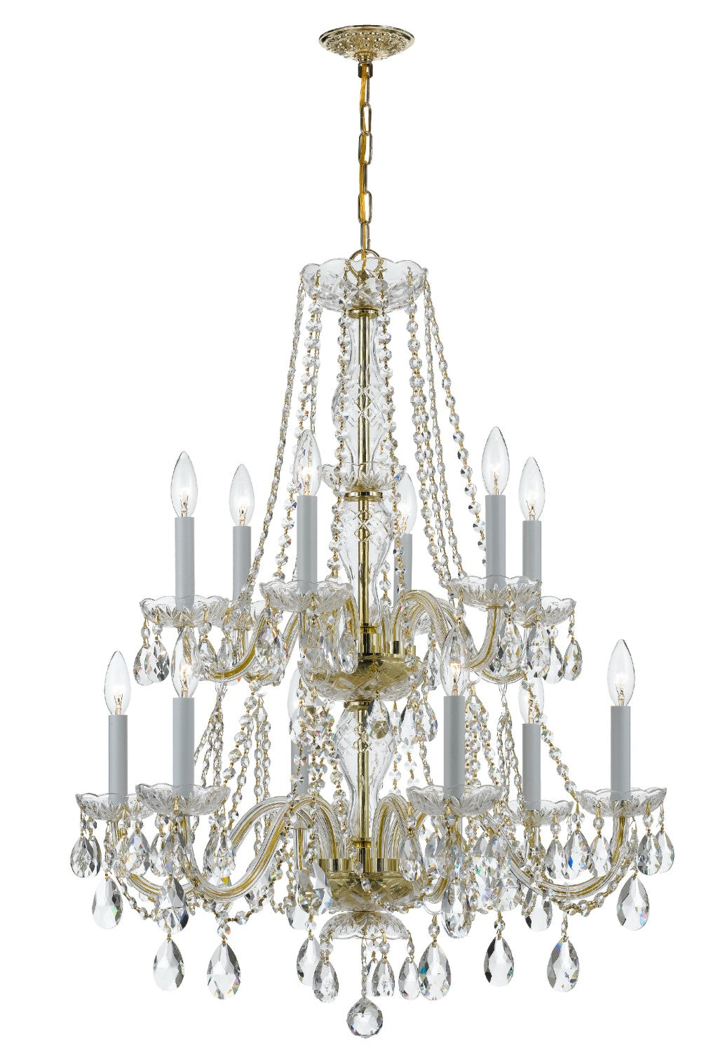 Crystorama 1137-CL-S Traditional Crystal 12 Light Swarovski Strass Crystal Chandelier
