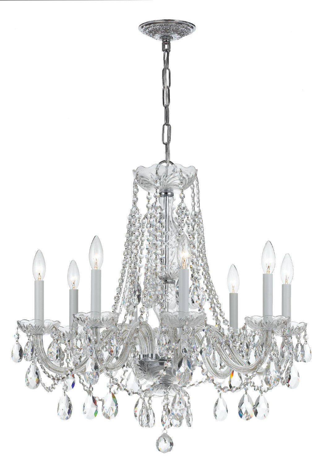 Crystorama 1138-CL-MWP Traditional Crystal 8 Light Hand Cut Crystal Chandelier - Parent
