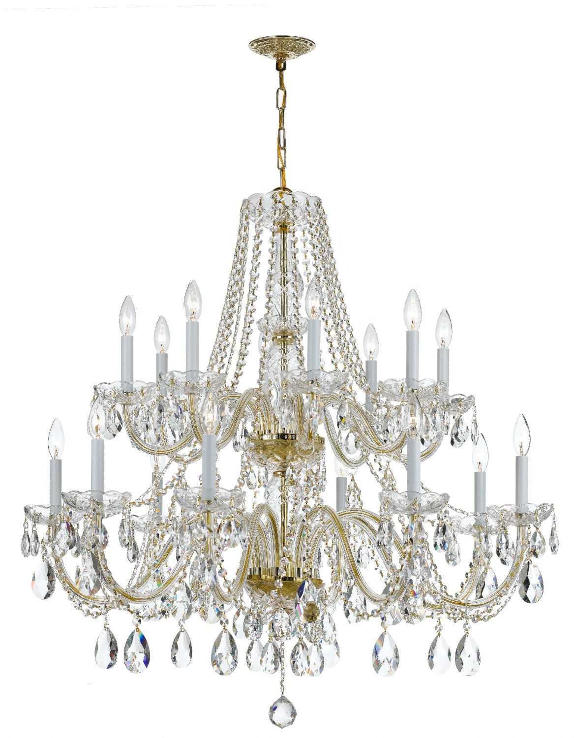 Crystorama 1139-CL-S Traditional Crystal 16 Light Swarovski Strass Crystal Chandelier