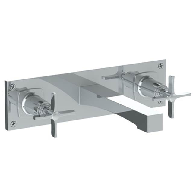 Watermark 115-2.2PLT-MZ5 H-Line Wall Mountes 3 Hole Lavatory Set With Wall Plate