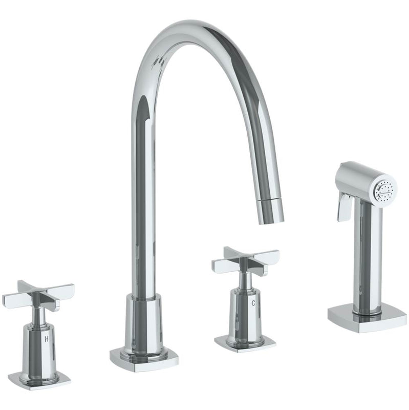 Watermark 115-7.1-MZ5 Deck Mounted 4 Hole Gooseneck Kitchen Set - Includes Side Spray - Parent