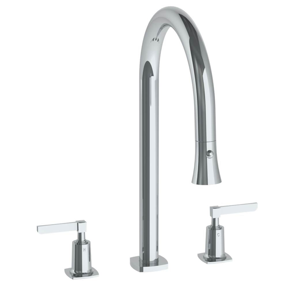 Watermark 115-7PG2-MZ4 Deck Mounted 3 Hole Gooseneck Kitchen Faucet With Pull Down Spray - Parent
