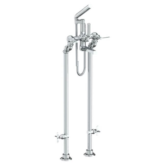 Watermark 115-8.3STP-MZ4 H-Line Floor Standing Bath Set W/ Hand Shower & Shut-Off Valves