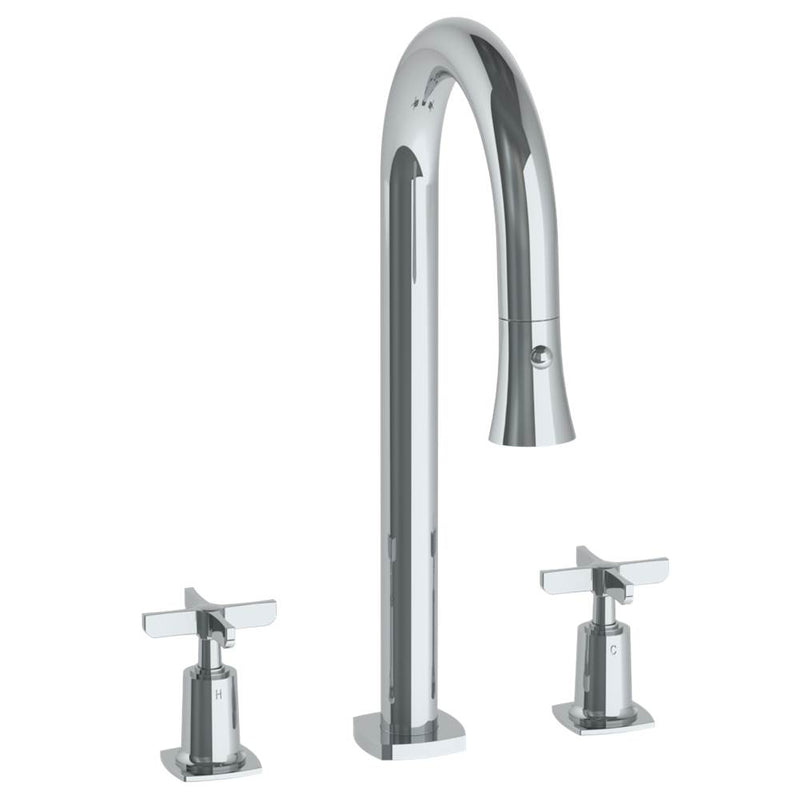 Watermark 115-9PG4-MZ5 3 Hole Gooseneck Prep Faucet W Pull Down Spray Deck Mount - Parent