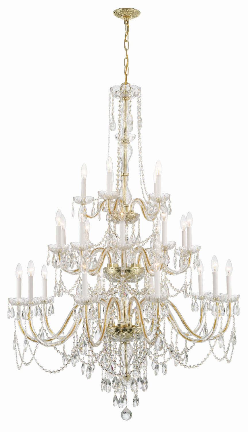 Crystorama 1156-CL-MWP Traditional Crystal 25 Light Chandelier