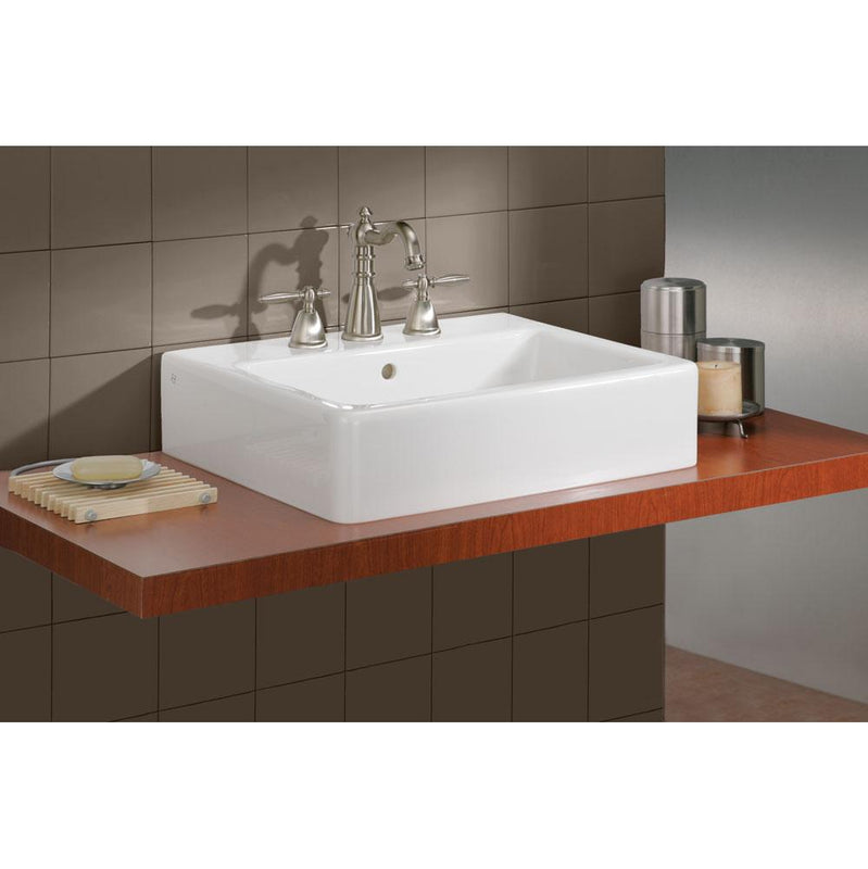 Cheviot 1230/19-WH-1 Square Nuovella Vessel Sink  - White