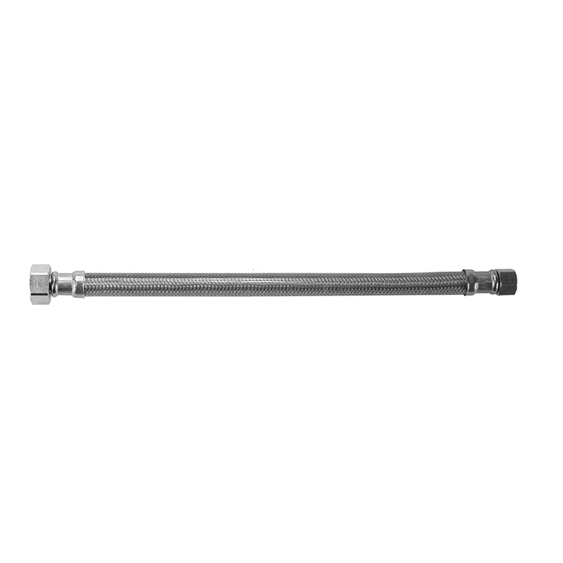 Jaclo 130-SS-CLR Jacloflex� Clear Stainless Steel Flexible Braided 3/8" O.D. X 1/2" Ips 12" Faucet Supply Line With Metal Nut