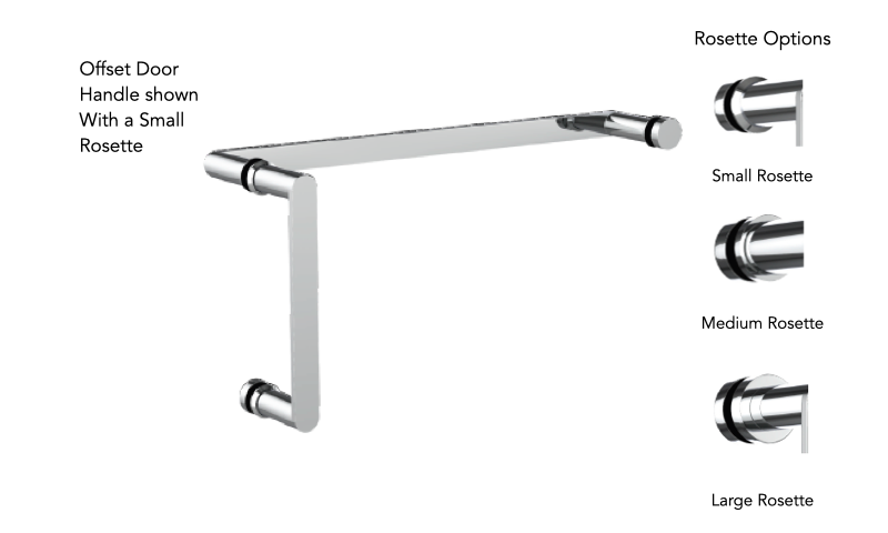 Neelnox BEA-OSD6X18-MR Beaumont 6X18 Shower Door Handle Medium Rosette - Parent