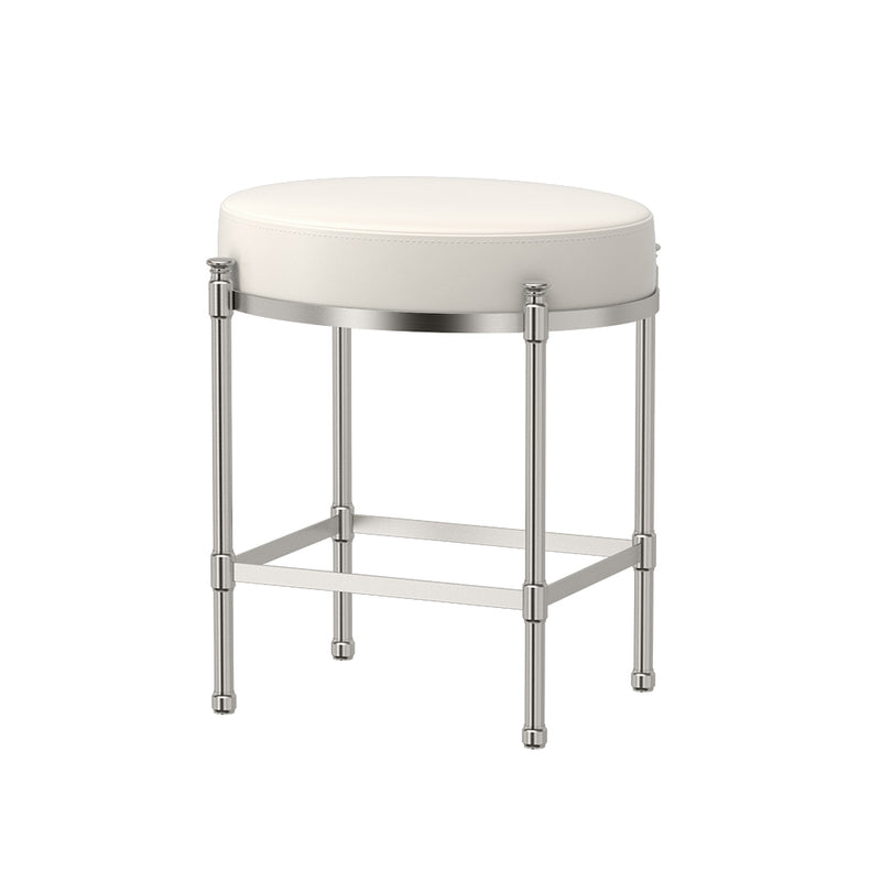 Gatco Oval White Leather Vanity Stool - Parent