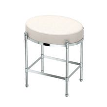 Load image into Gallery viewer, Gatco Oval White Leather Vanity Stool