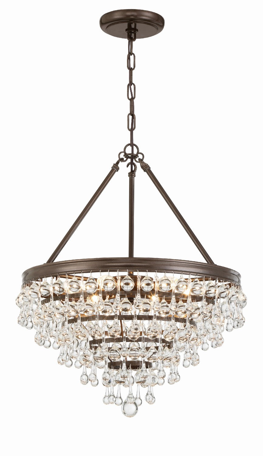 Crystorama 136 Calypso 6 Light Crystal Teardrop Chandelier