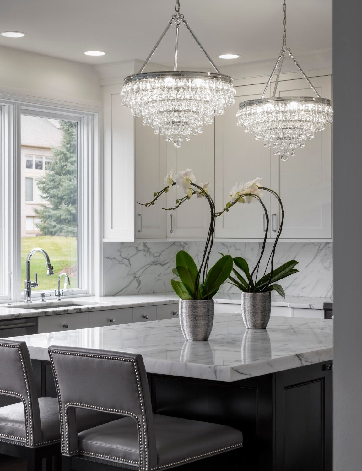 Crystorama 137 Calypso 8 Light Crystal Teardrop Chandelier