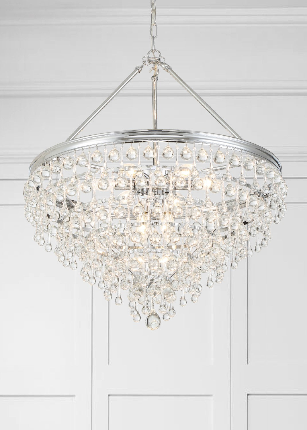 Crystorama 137 Calypso 8 Light Crystal Teardrop Chandelier