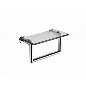 Kartners 144676 Oslo 10" Glass Shelf With Towel Rail