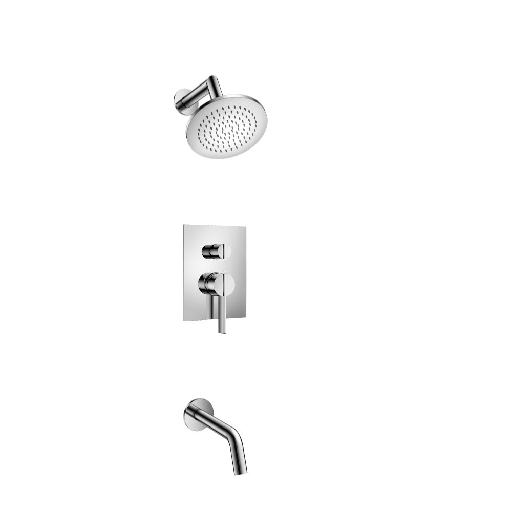 Flusso Serie 145 145.3200CP Two Output Shower Set With Shower Head And Tub Spout - Chrome