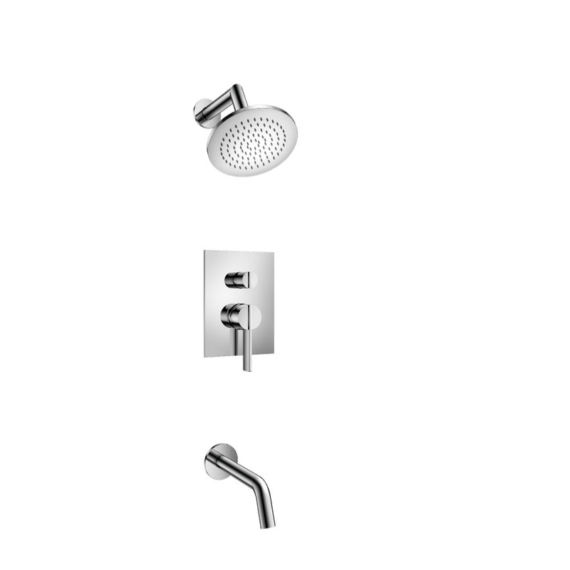 Flusso Serie 145 145.3200CP Two Output Shower Set With Shower Head And Tub Spout - Chrome