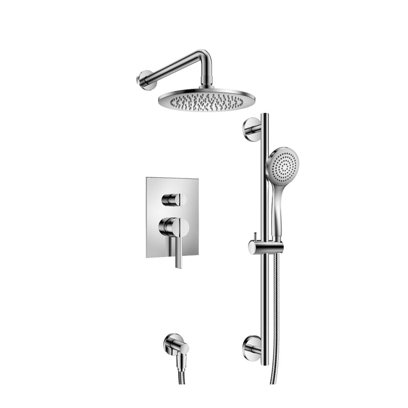 Flusso Serie 145 145.3350 Two Output Shower Set With Shower Head, Hand Held And Slide Bar - Parent