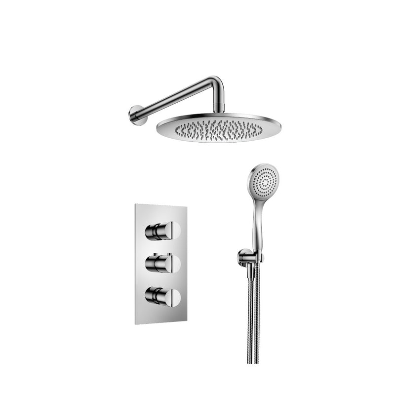 Flusso Serie 145 145.7150CP Two Output Shower Set With Shower Head And Hand Held - Chrome