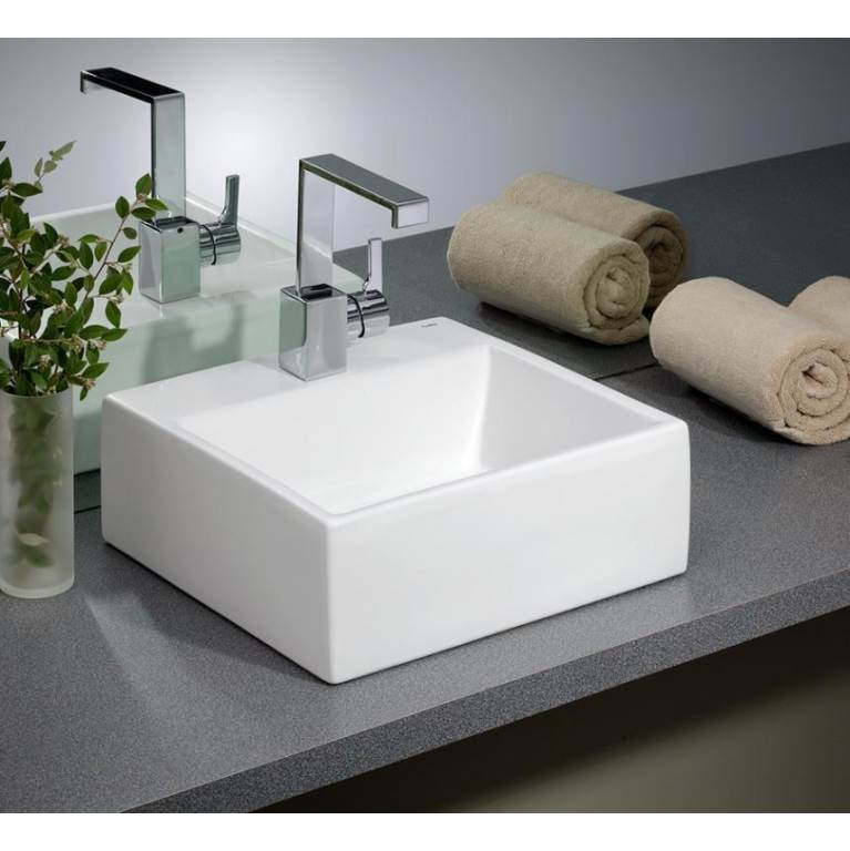 Cheviot 1488-WH-1 Square Rio Vessel Sink  - White