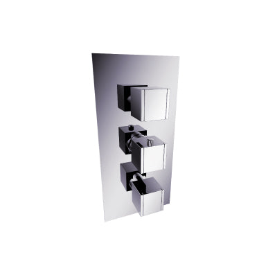 Flusso Serie 150 150.4401CP 3/4" Thermostatic Valve and Trim - 2 Outputs - Chrome