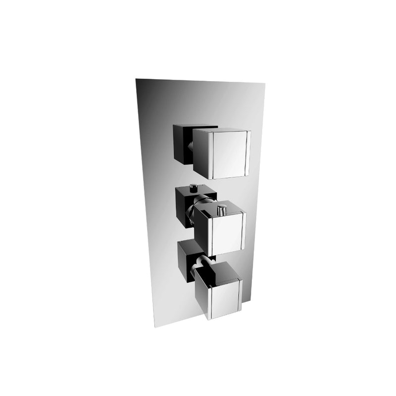 Flusso Serie 150 150.4501CP 3/4" Thermostatic Valve With Trim - 3 Output - Chrome