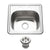 Houzer 1515-6BS-C Hospitality 15 Inch Stainless Steel Drop-In Topmount 2-Hole Bar and Prep Sink