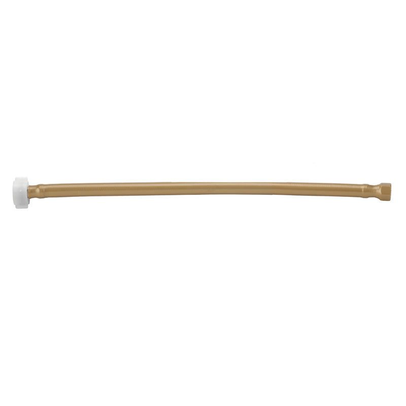 Jaclo 157-SS-BLND Jacloflex™ Blonde (Blnd) Decorative Cover Stainless Steel Flexible Braided 3/8" O.D. X 7/8" I.D.- 20" Toilet Supply Line Plastic Nut - Blonde